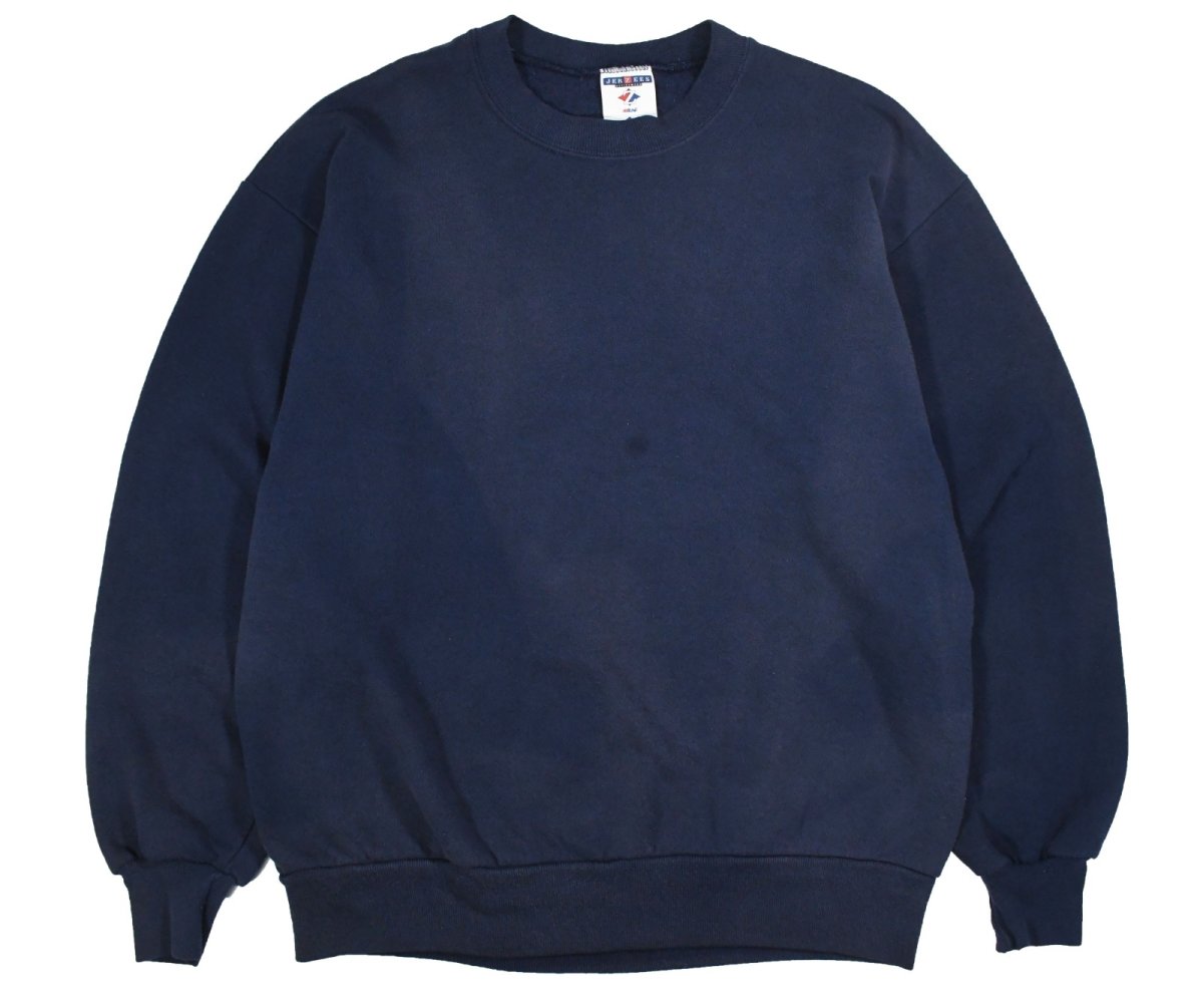 画像1: Used Jerzees Blank Sweat Shirt Fade Navy made in USA (1)