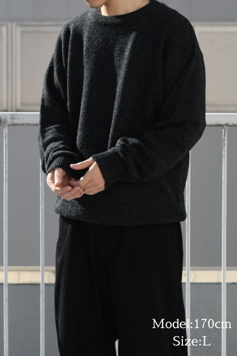 画像5: Pendleton Shetland Washable Wool Crewneck Knit Sweater Black Heather ペンドルトン (5)