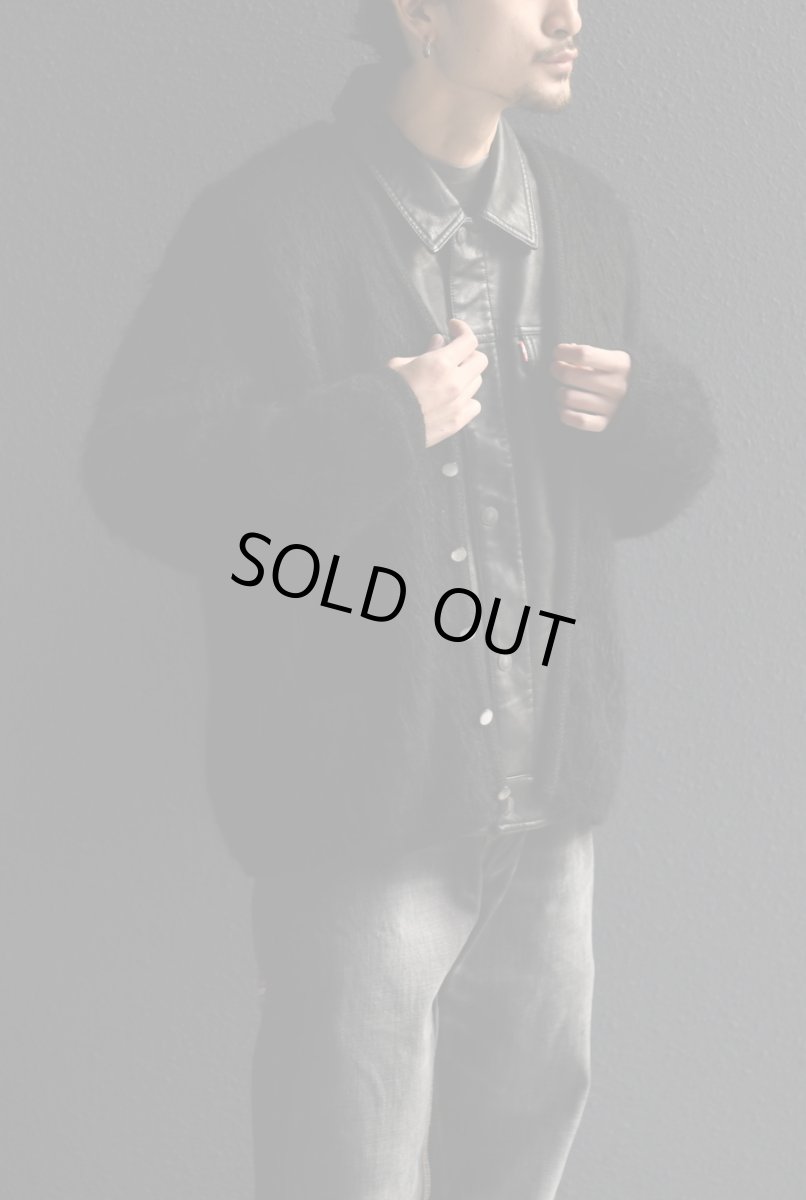 画像9: Levi's Faux Leather Trucker Jacket Black リーバイス (9)