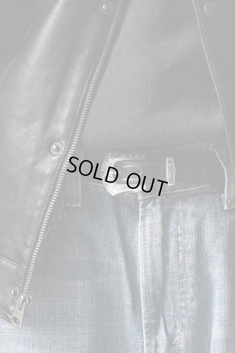 画像6: Tory Leather 3-Piece Silver Buckle Belt Black 2244 トリーレザー (6)