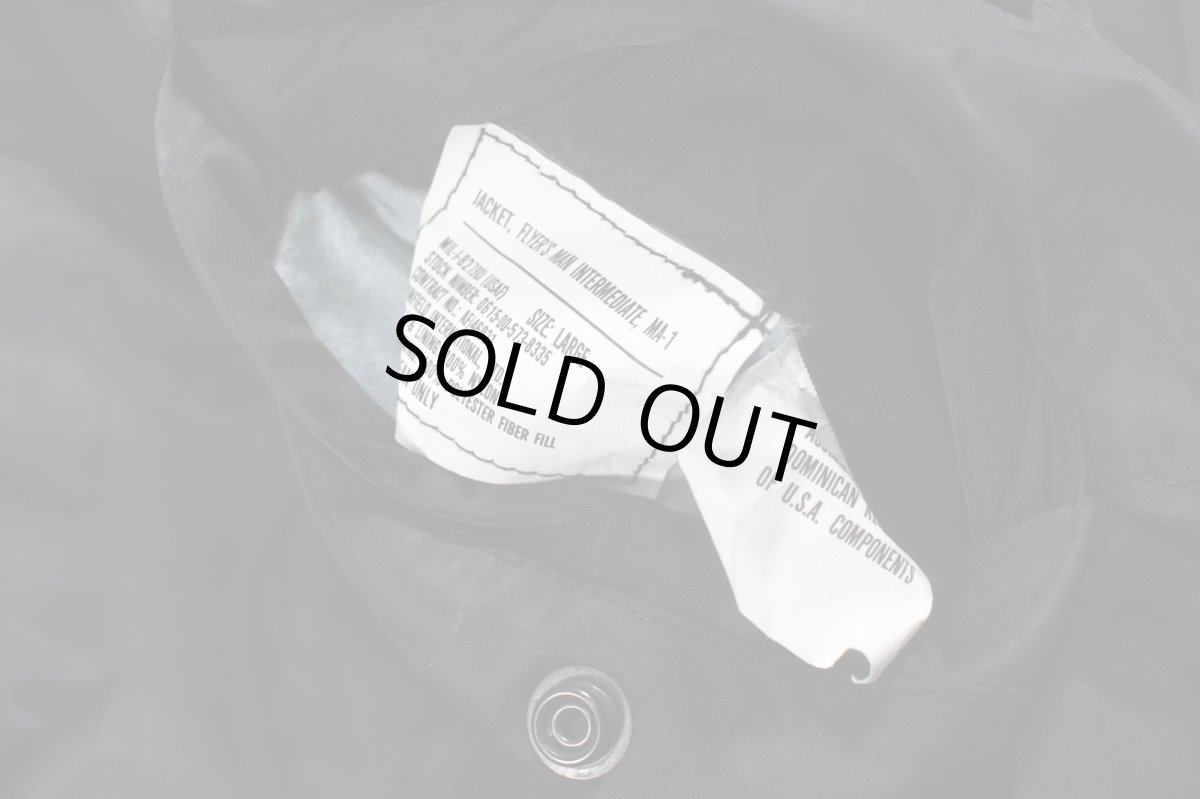 画像6: Deadstock Winfield International MA-1 Flight Jacket Black (6)