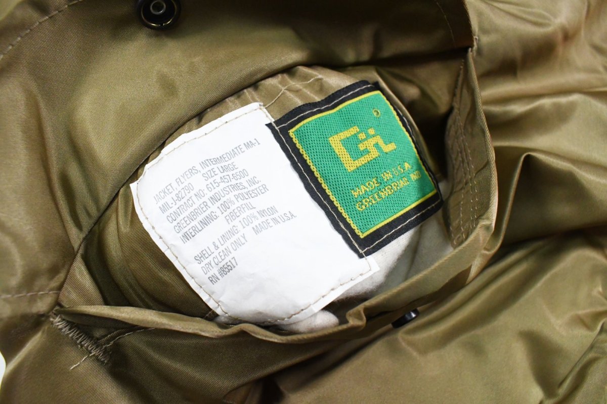 画像7: Deadstock GREENBRIER MA-1 Flight Jacket Gold made in USA (7)