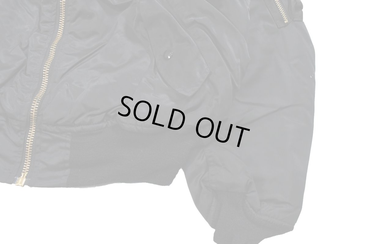 画像3: Deadstock Winfield International MA-1 Flight Jacket Black Long Type (3)