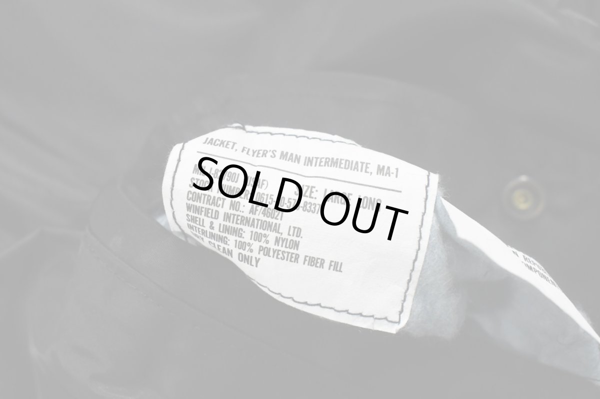 画像6: Deadstock Winfield International MA-1 Flight Jacket Black Long Type (6)