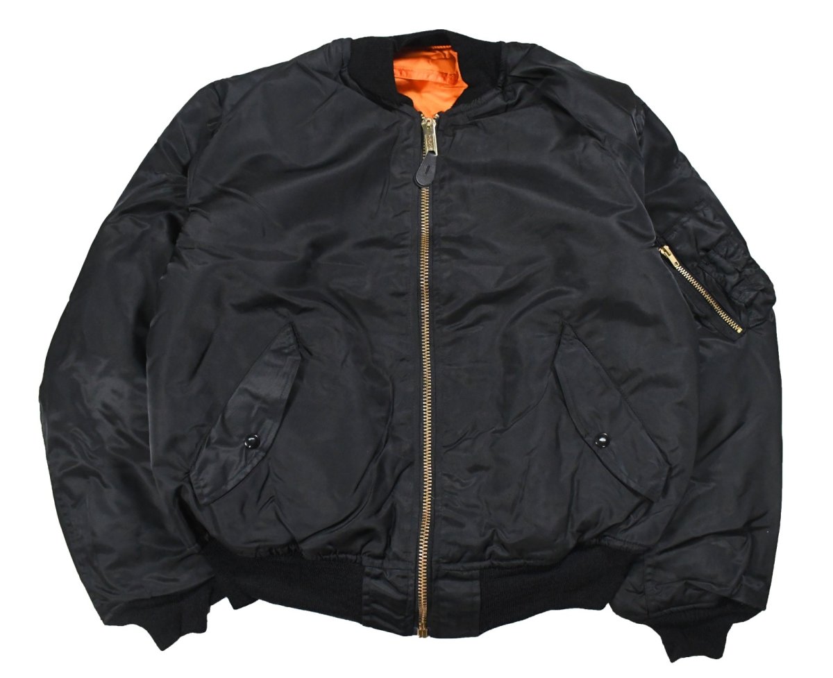 画像1: Deadstock Winfield International MA-1 Flight Jacket Black Long Type (1)