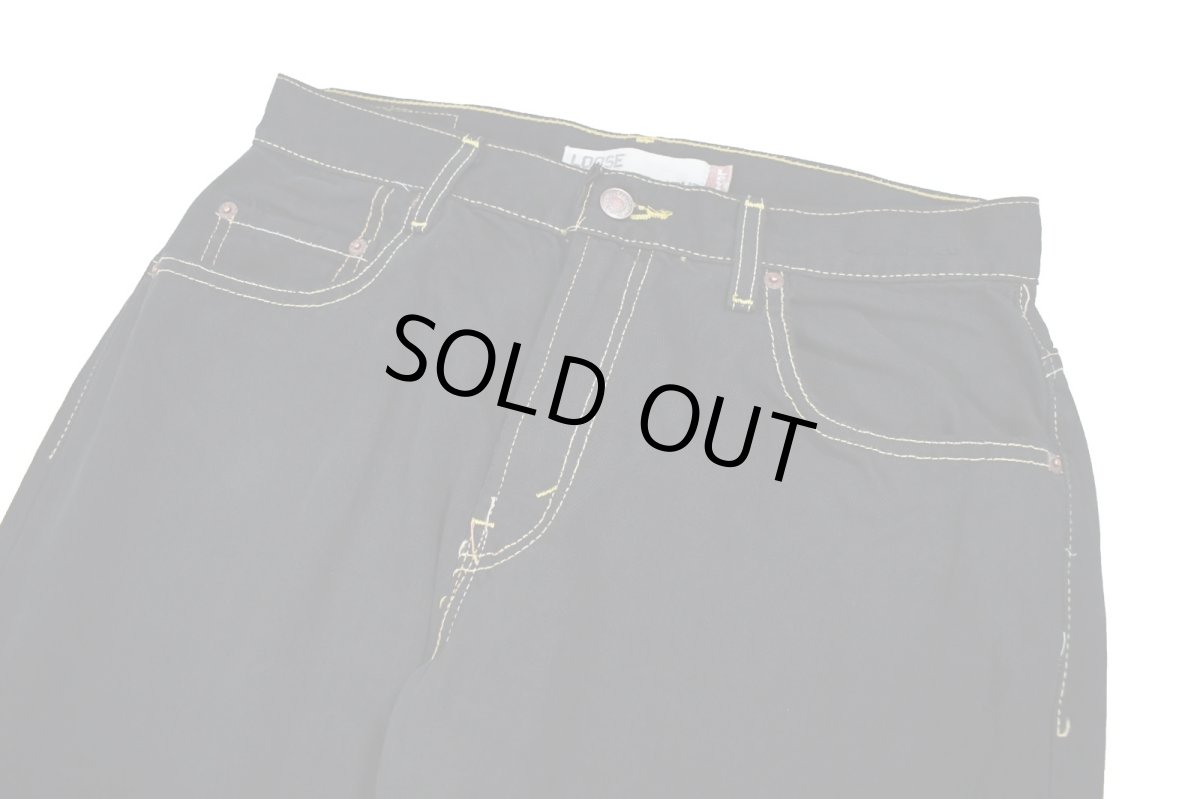 画像2: Deadstock Levi's 569 Denim Pants Over Dye Black リーバイス (2)