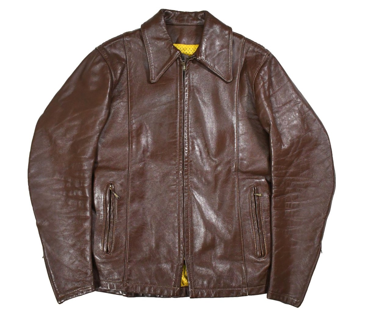 画像1: 70~80s Used Bates Single Riders Jacket Brown (1)