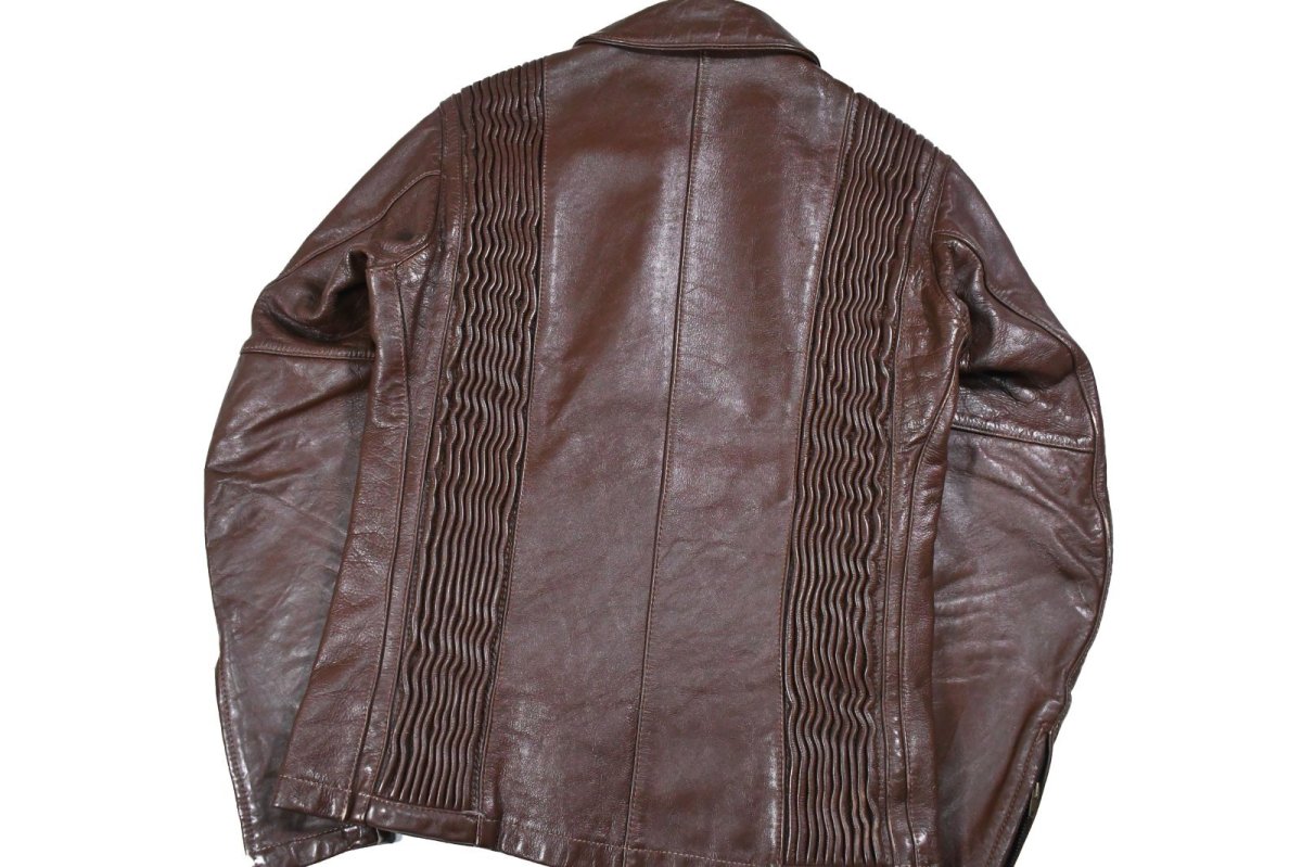 画像7: 70~80s Used Bates Single Riders Jacket Brown (7)