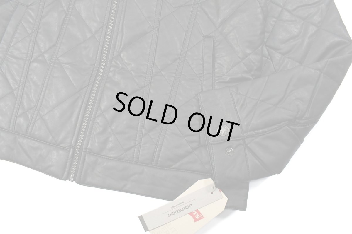 画像3: Levi's Faux Leather Quilted Trucker Jacket Black リーバイス (3)