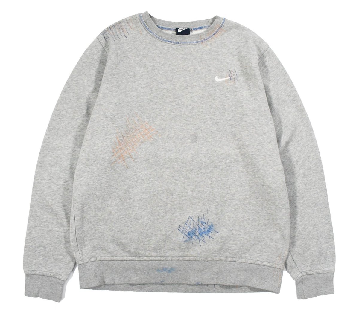 画像1: Used Nike Damaged Sweat Shirt Grey (1)