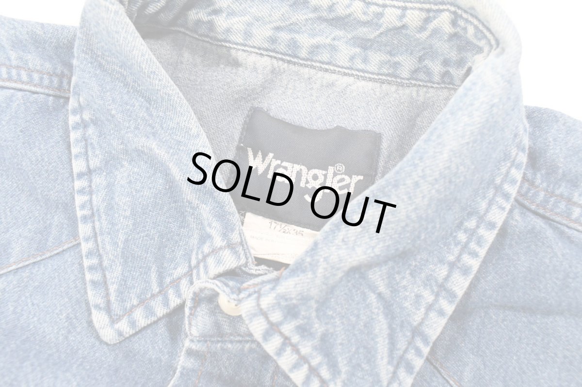 画像6: Used Wrangler Damaged Denim Western shirt (6)