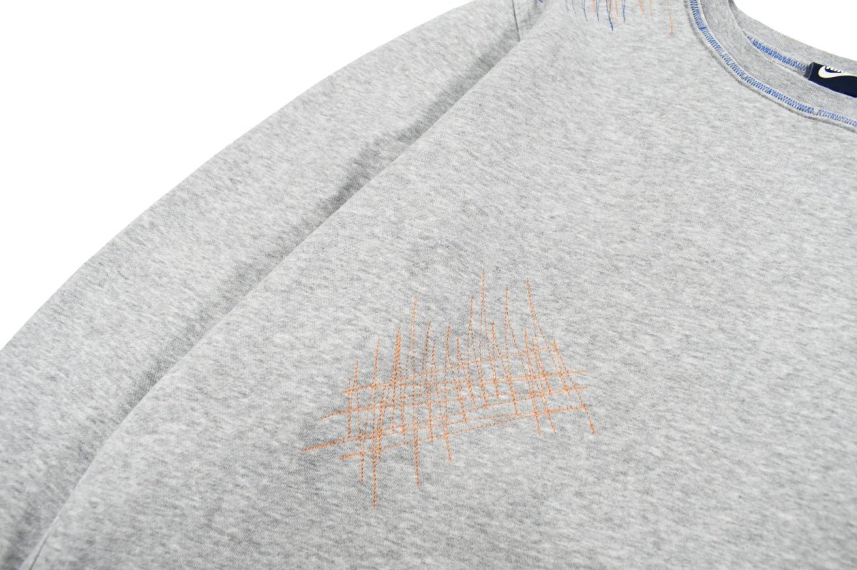 画像4: Used Nike Damaged Sweat Shirt Grey (4)