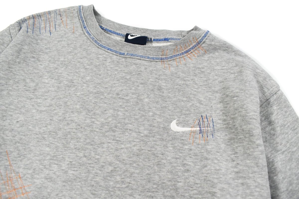 画像2: Used Nike Damaged Sweat Shirt Grey (2)