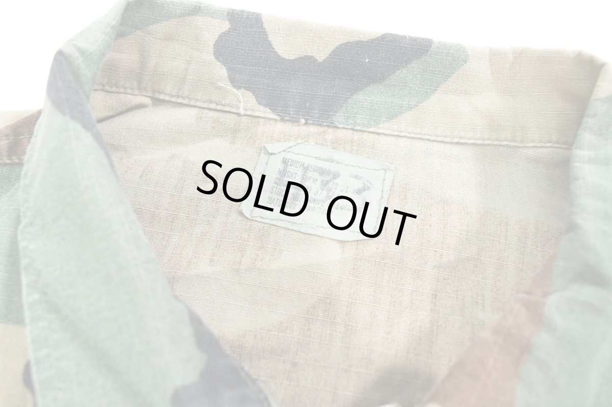 画像4: Used Us Military Studded Ripstop BDU Coat Woodland Camo (4)