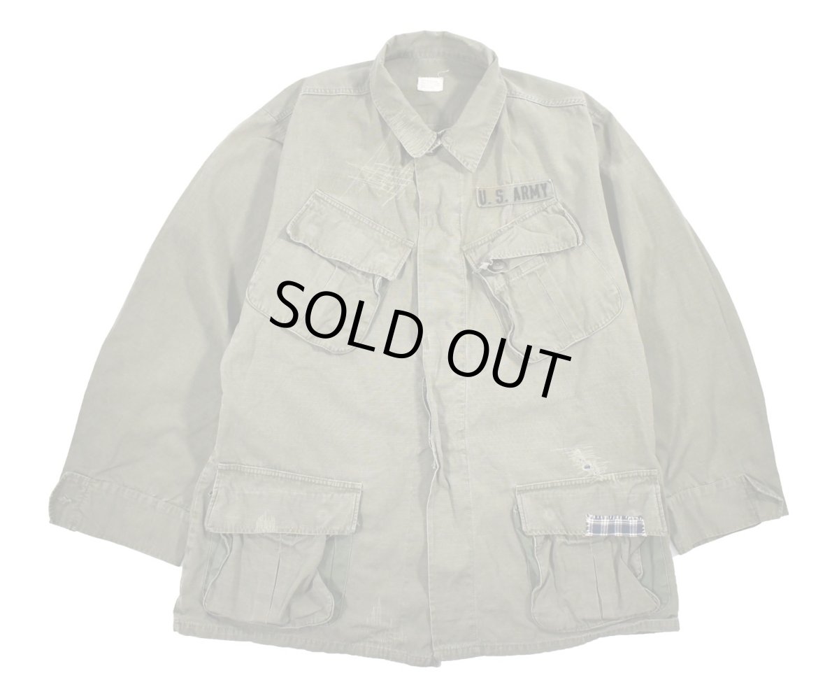 画像1: Used Us Military Damaged Ripstop Poplin Jungle Fatigue Jacket (1)