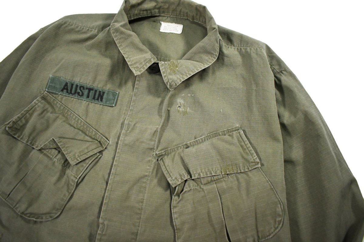 画像2: Used Us Military Damaged Ripstop Poplin Jungle Fatigue Jacket (2)