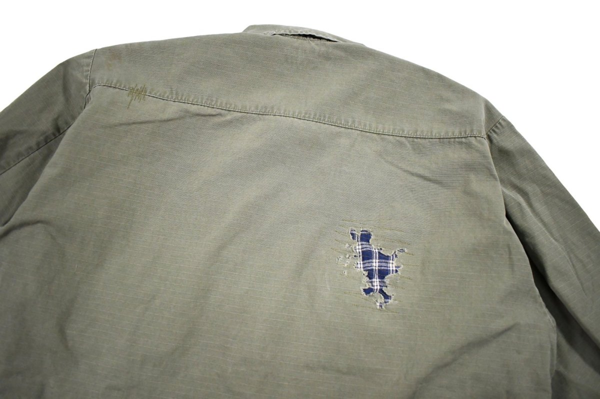 画像9: Used Us Military Damaged Ripstop Poplin Jungle Fatigue Jacket (9)