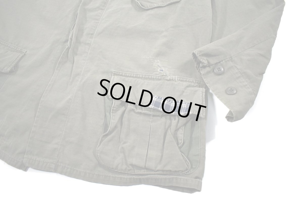 画像3: Used Us Military Damaged Ripstop Poplin Jungle Fatigue Jacket (3)