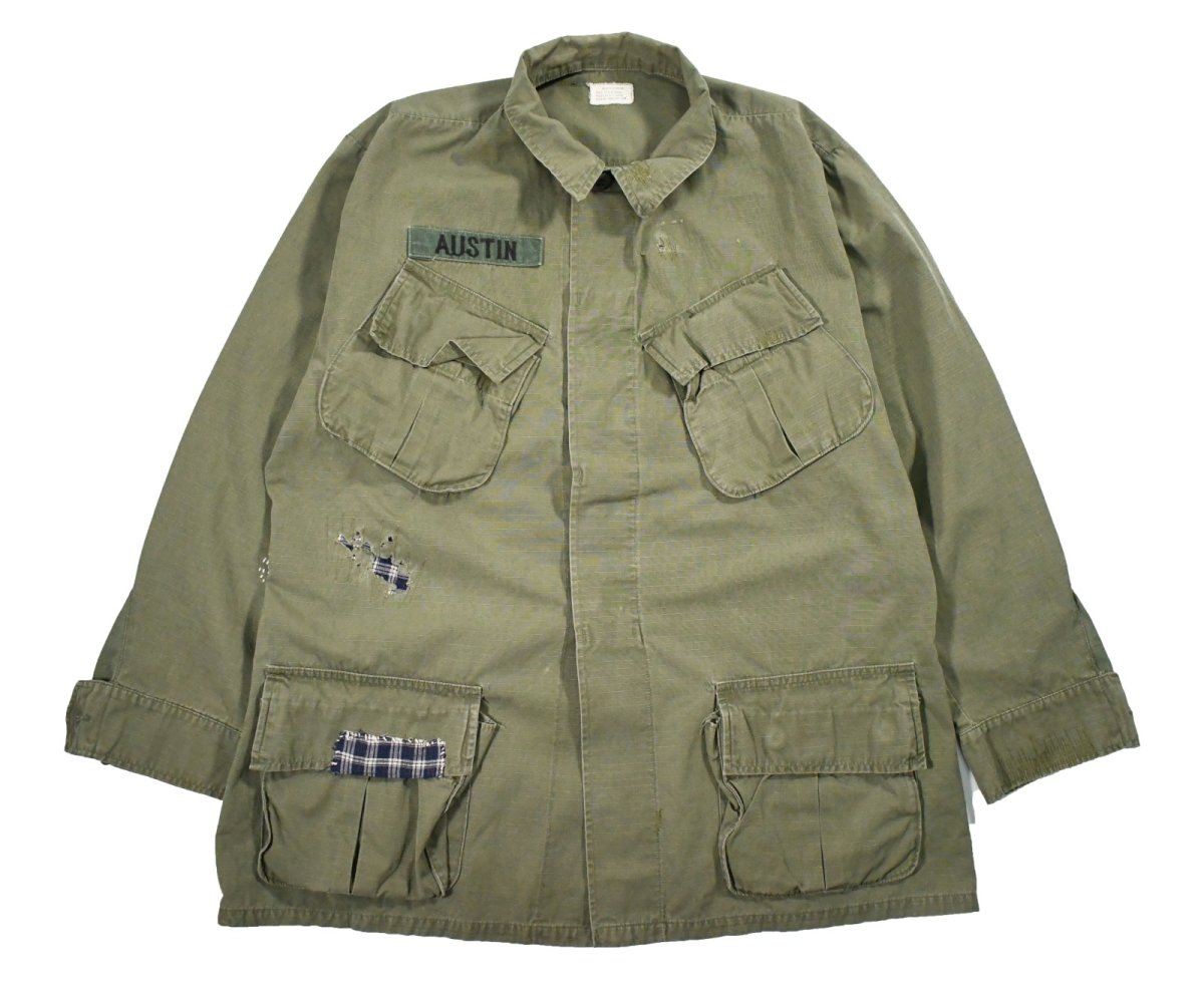 画像1: Used Us Military Damaged Ripstop Poplin Jungle Fatigue Jacket (1)