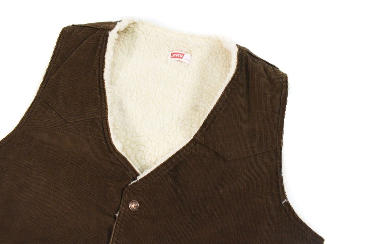 画像2: Used Levi's Corduroy Boa Vest (2)