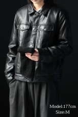 画像9: Levi's Faux Leather Trucker Sherpa Jacket Black リーバイス (9)