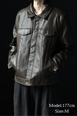 画像9: Levi's Faux Leather Trucker Sherpa Jacket Brown リーバイス (9)