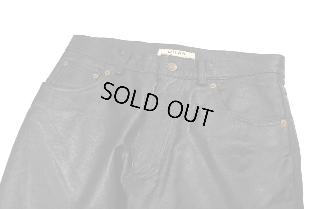 画像2: Used Wilda Leather Pants Black (2)