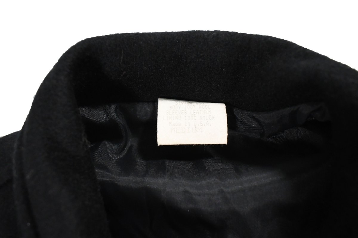 画像4: Used Melton/Leather Varsity Jacket made in USA (4)