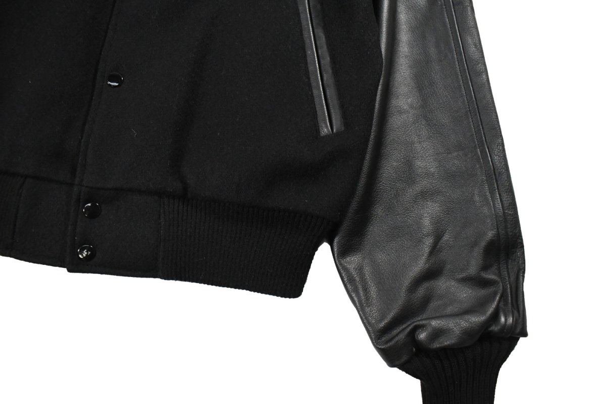 画像3: Used Melton/Leather Varsity Jacket made in USA (3)