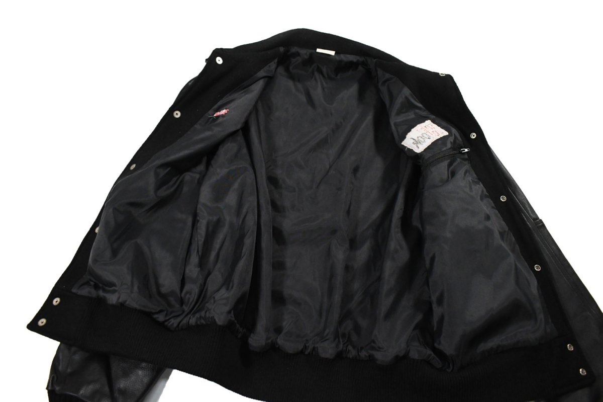 画像5: Used Melton/Leather Varsity Jacket made in USA (5)