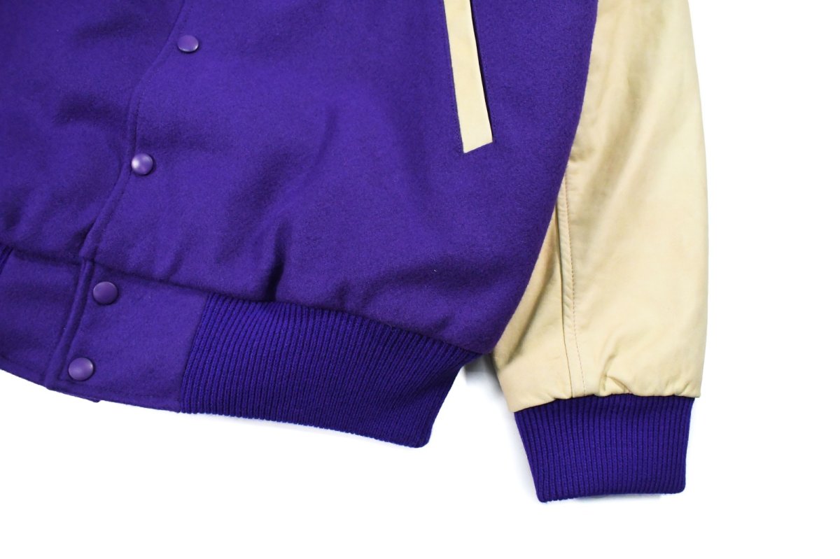 画像3: Used It Sportswear Melton/Leather Varsity Jacket (3)
