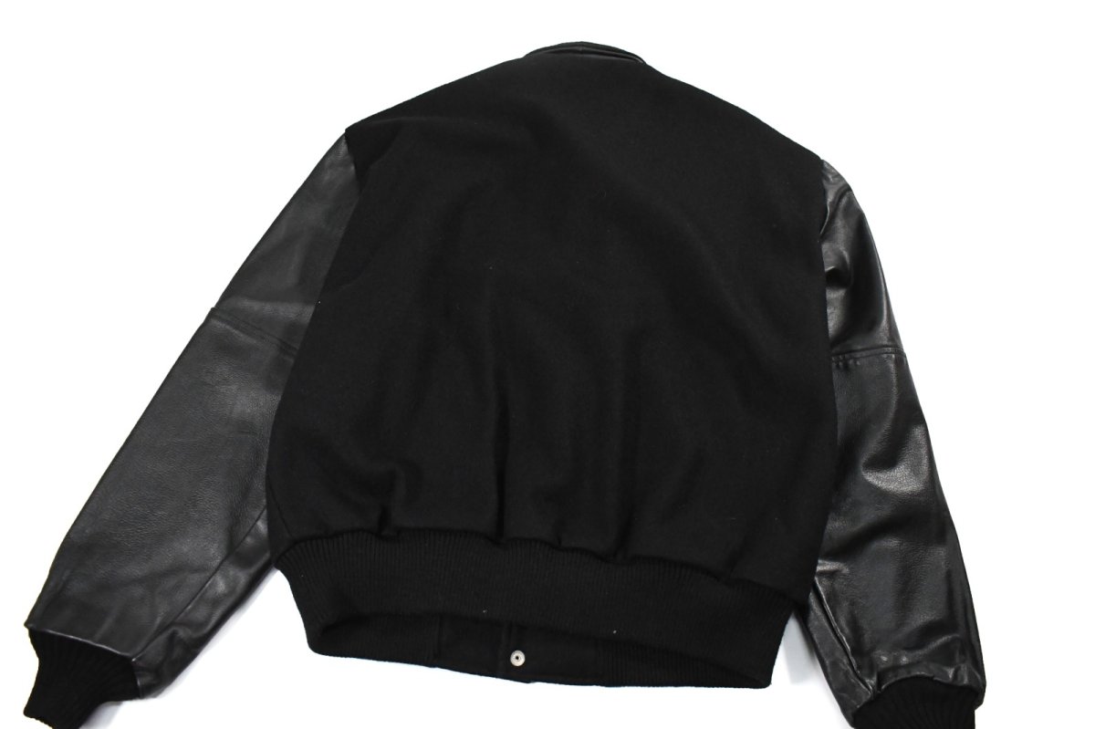 画像6: Used Melton/Leather Varsity Jacket made in USA (6)