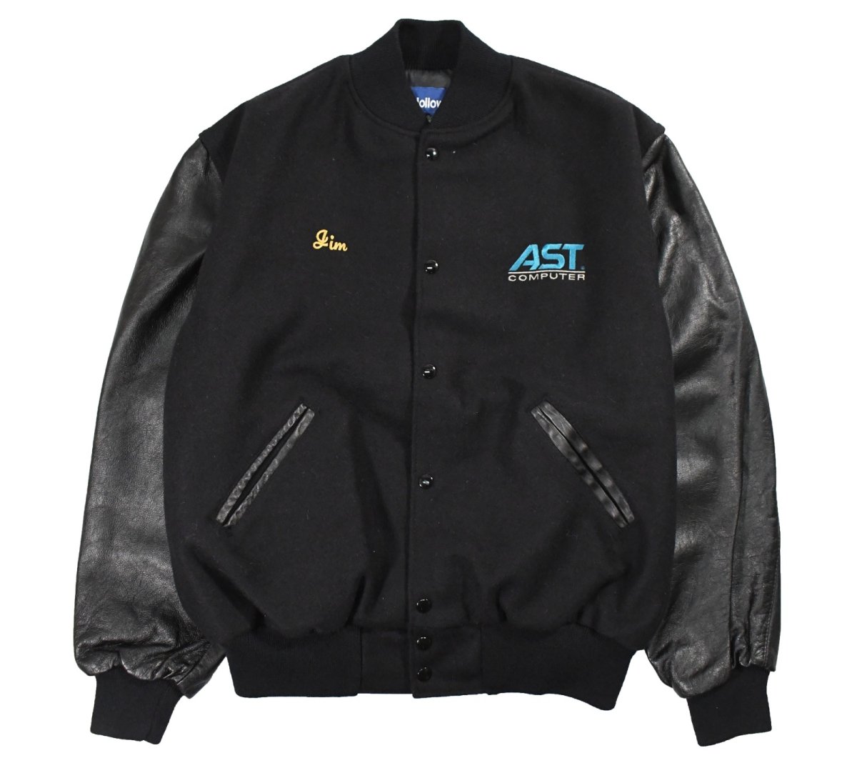 画像1: Used Holloway Melton/Leather Varsity Jacket "AST Computer" (1)