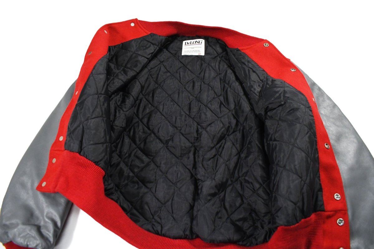 画像5: Deadstock DeLong Melton/Leather Varsity Jacket Red/Grey made in USA (5)
