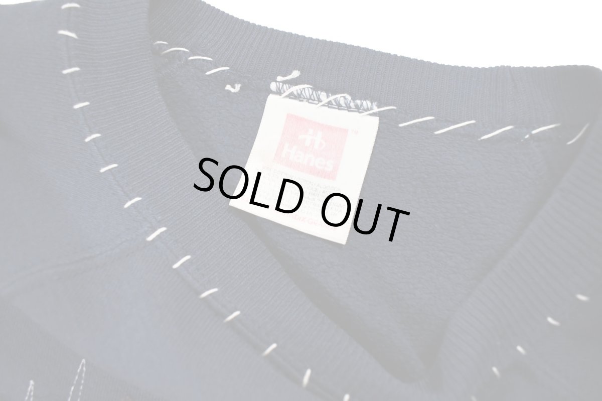 画像4: Used Hanes Raglan Sleeve Customized Sweat Shirt Navy (4)