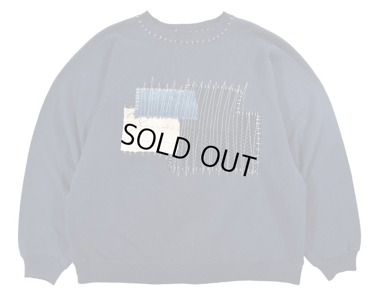 画像1: Used Hanes Raglan Sleeve Customized Sweat Shirt Navy (1)