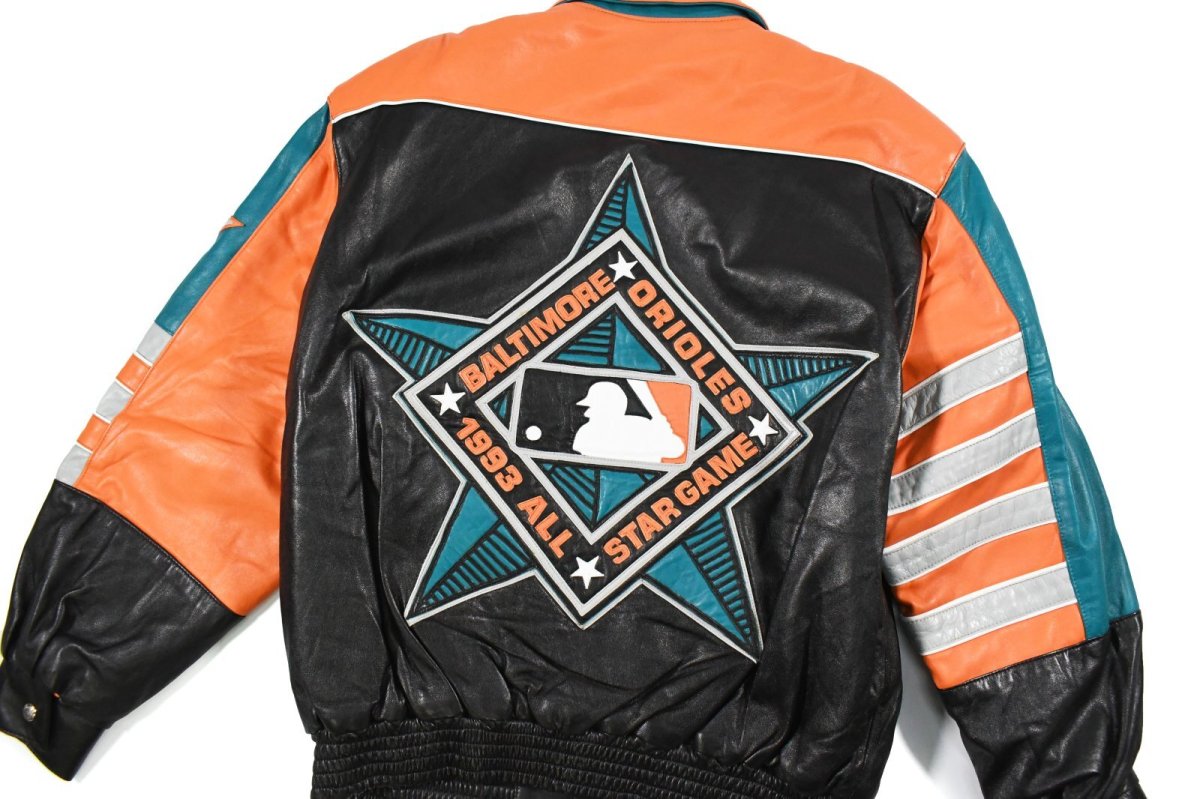 画像8: Deadstock J.H.Design Leather Jacket "Baltimore Orioles" made in USA (8)