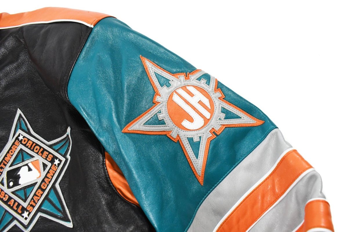 画像4: Deadstock J.H.Design Leather Jacket "Baltimore Orioles" made in USA (4)