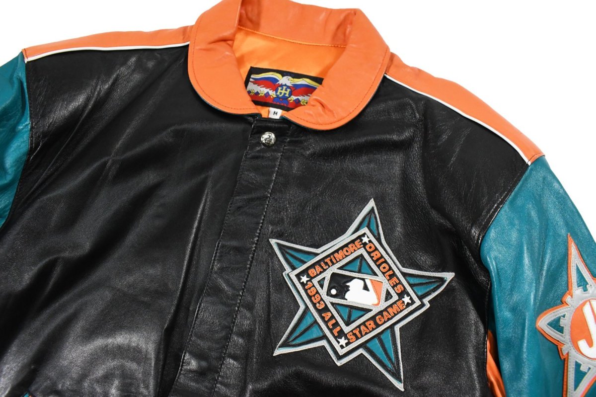 画像2: Deadstock J.H.Design Leather Jacket "Baltimore Orioles" made in USA (2)