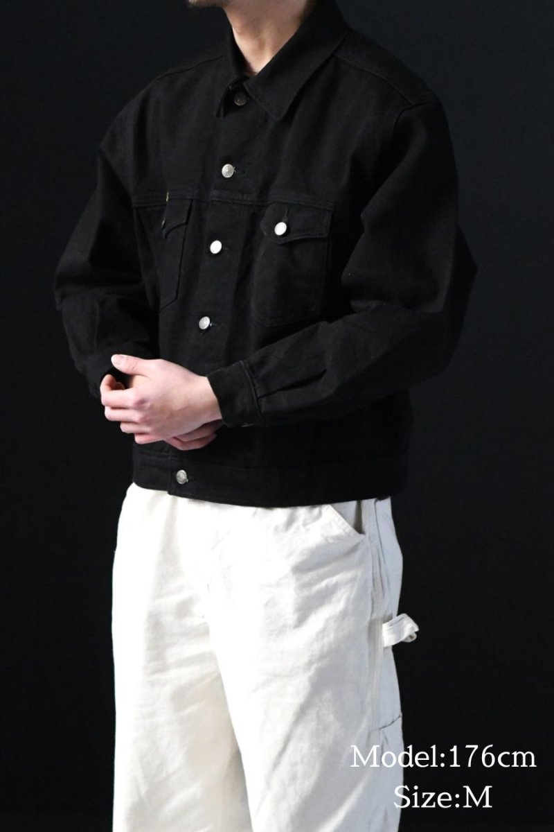 画像6: Prison Blues Denim Western Jacket Rinsed Black プリズンブルース (6)
