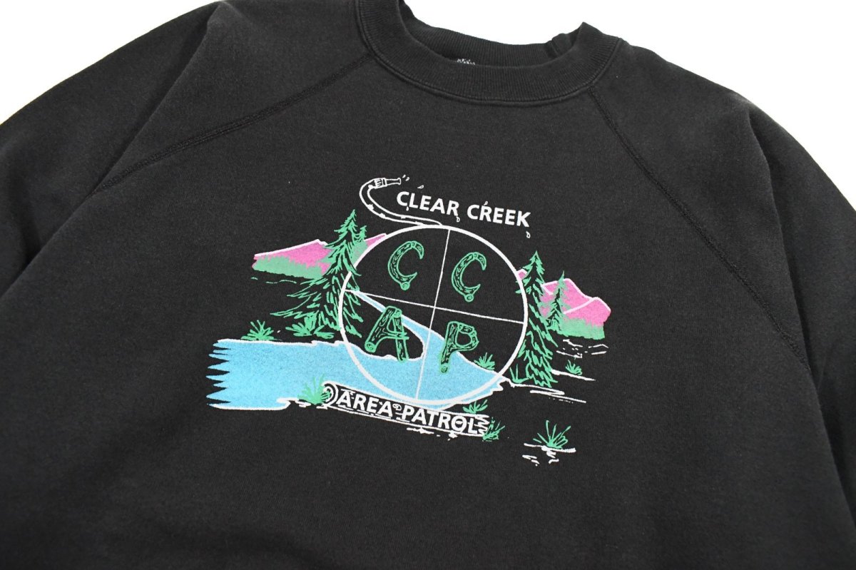 画像2: Used Hanes Raglan Sleeve Sweat Shirt "Clear Creek Area Patrol" made in USA (2)