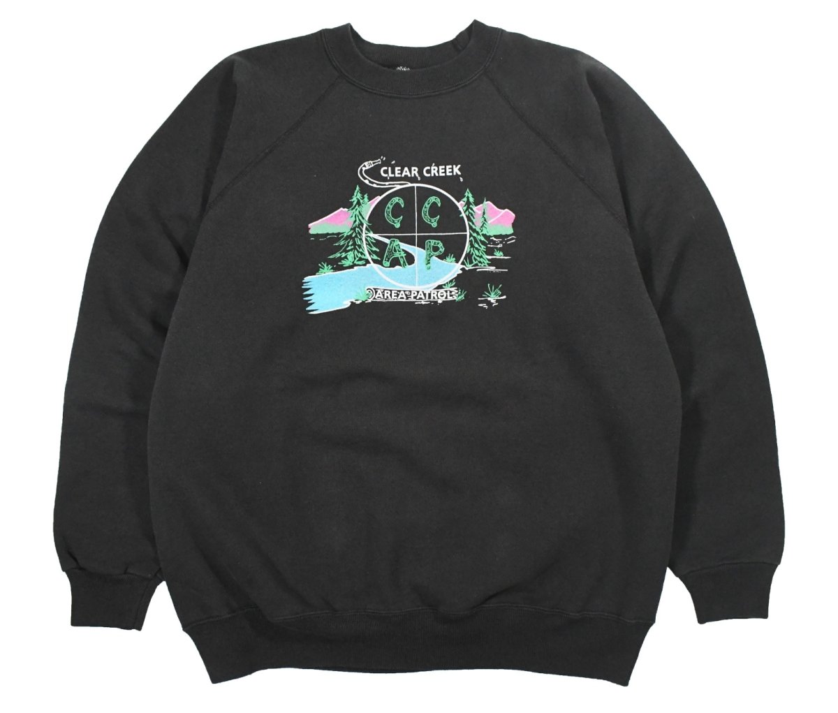 画像1: Used Hanes Raglan Sleeve Sweat Shirt "Clear Creek Area Patrol" made in USA (1)