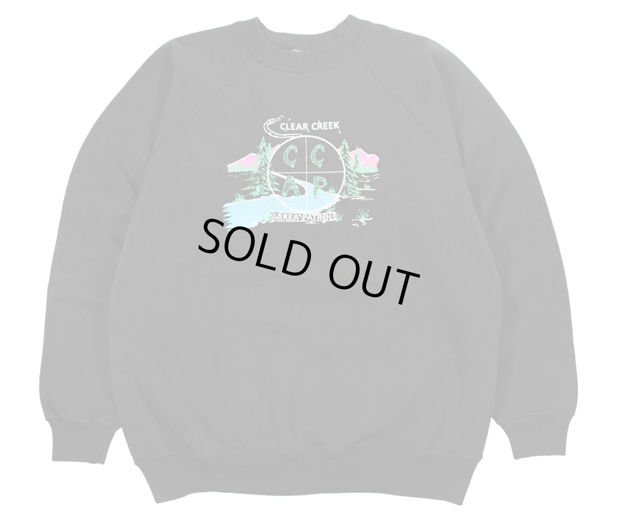 画像1: Used Hanes Raglan Sleeve Sweat Shirt "Clear Creek Area Patrol" made in USA (1)