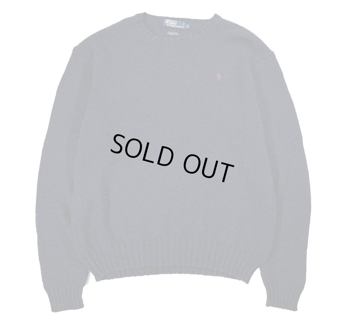 画像1: Used Polo Ralph Lauren Cotton Knit Sweater Navy (1)