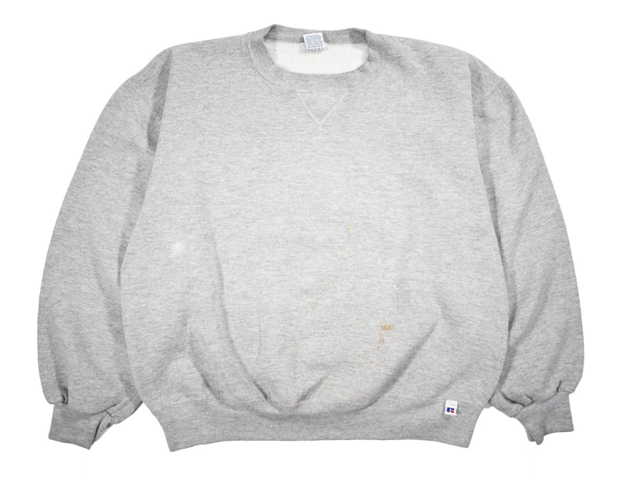 画像1: Used Russell Athletic Blank Sweat Shirt Grey made in USA (1)