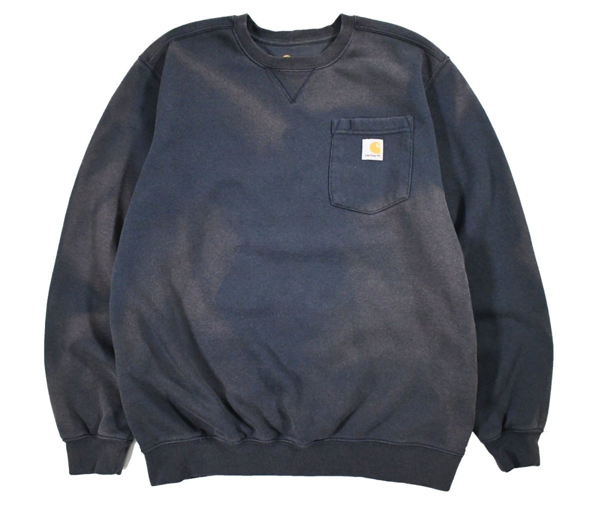 画像1: Used Carhartt Pocket Sweat Shirt Fade Navy (1)