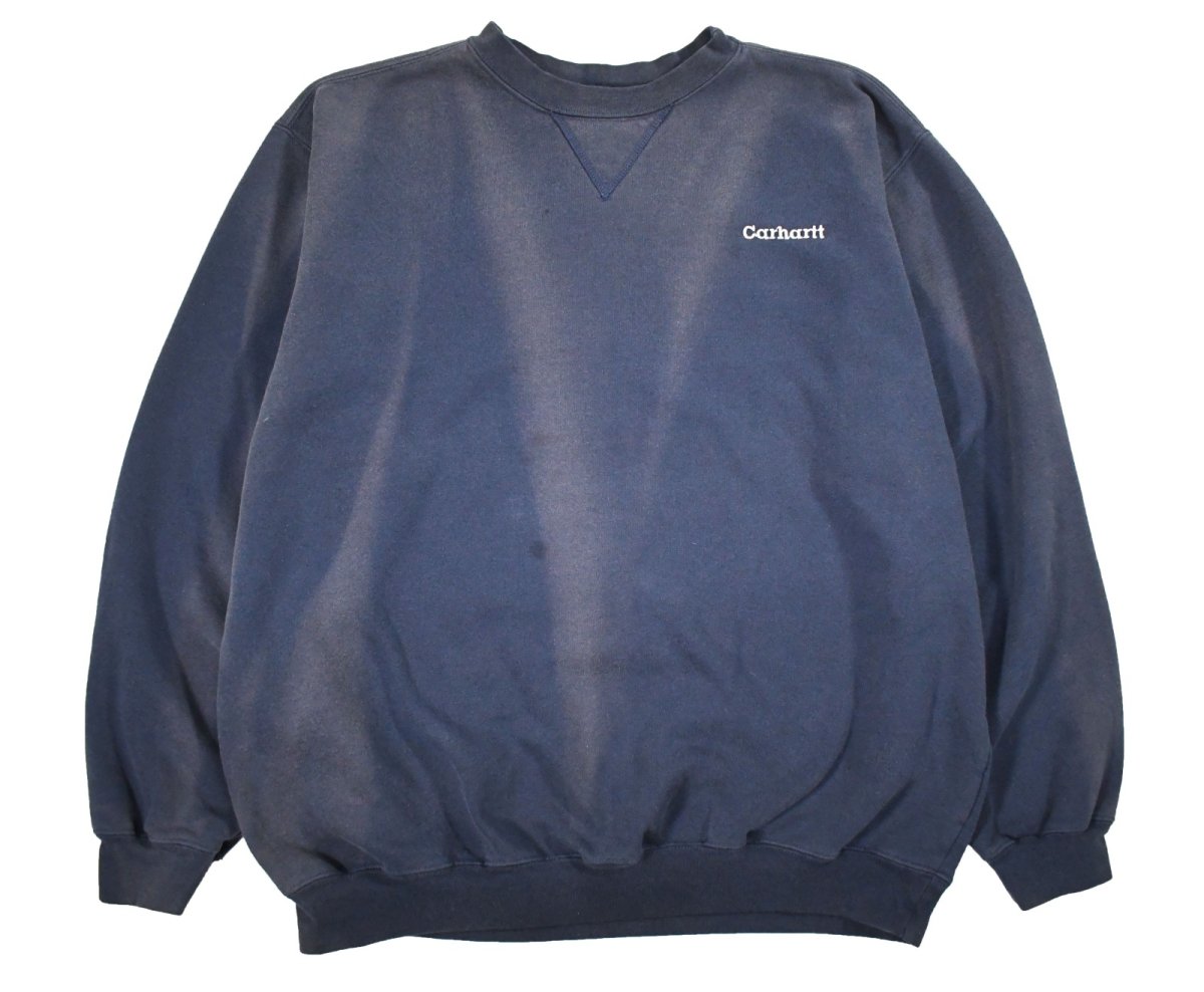 画像1: Used Carhartt Sweat Shirt Fade Navy (1)