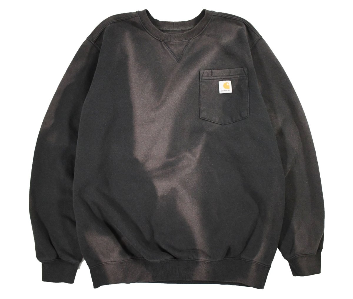 画像1: Used Carhartt Pocket Sweat Shirt Fade Black (1)
