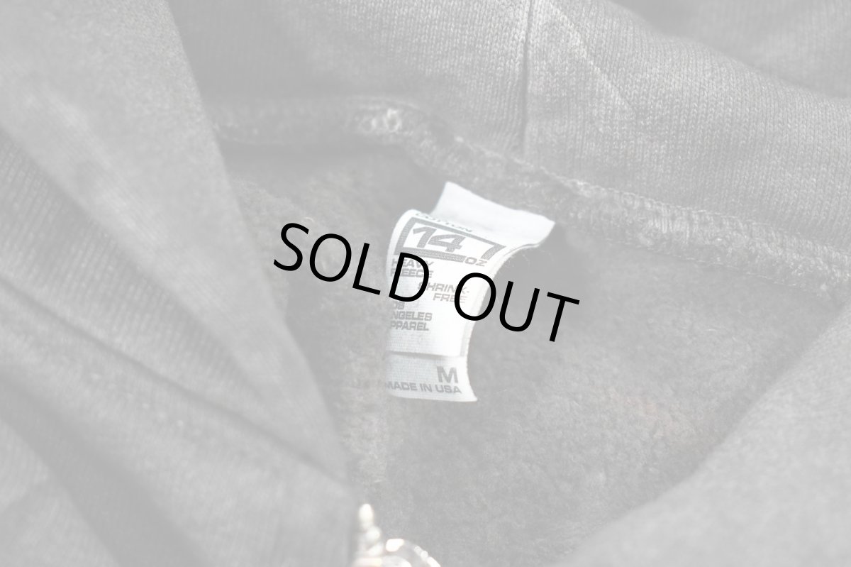 画像4: Los Angeles Apparel 14oz Drip Dye Full Zip Sweat Hoodie Black ロサンゼルスアパレル (4)