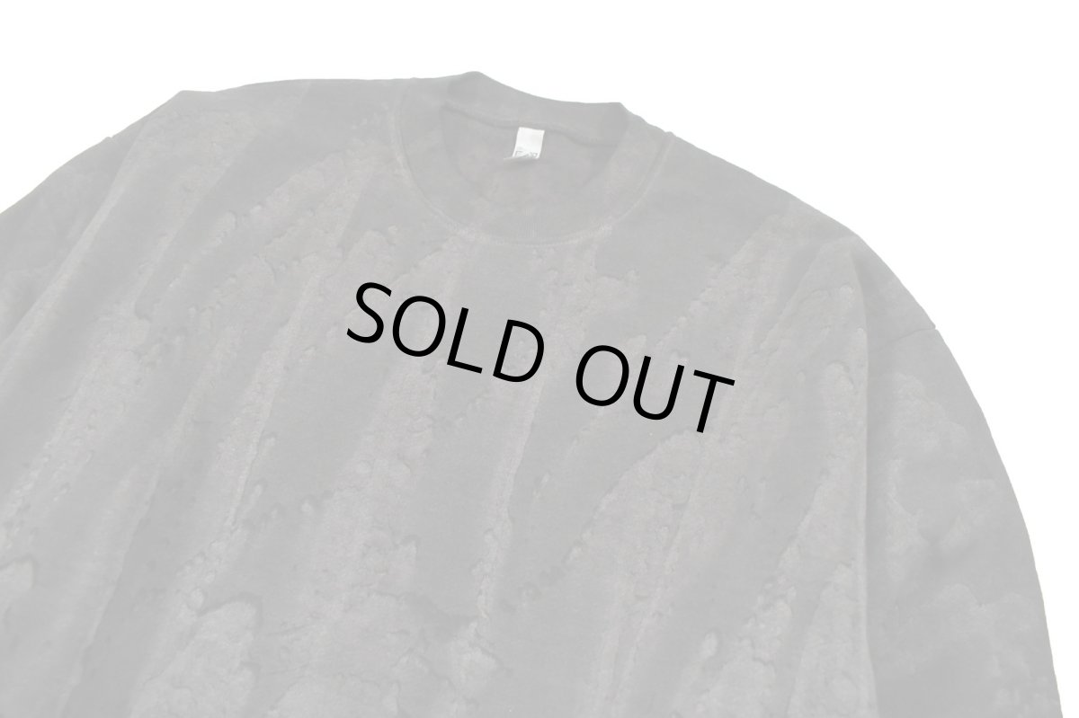 画像2: Los Angeles Apparel 14oz Drip Dye Crewneck Sweat Shirt Black ロサンゼルスアパレル (2)